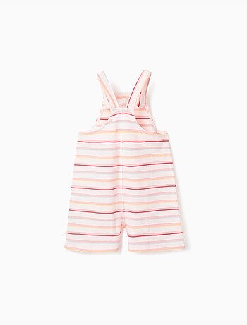 Combishort en coton à rayures avec poches avant