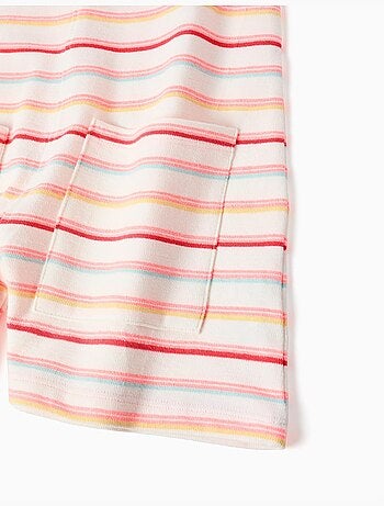 Combishort en coton à rayures avec poches avant