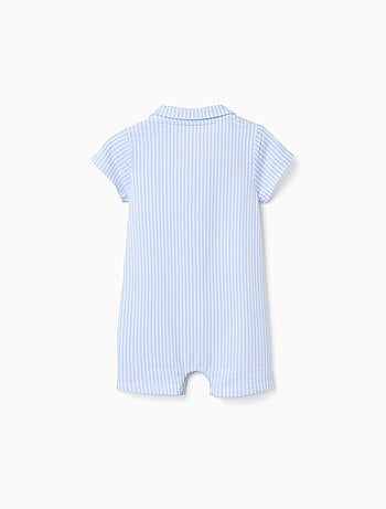 Combishort en coton à rayures