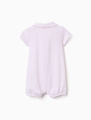Combishort en coton à rayures