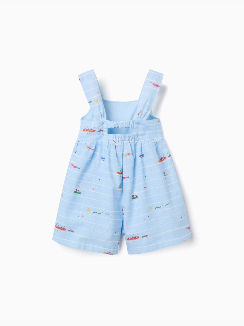 Combishort en coton avec imprimé Carolina Celas x Zippy Bleu clair - Kiabi