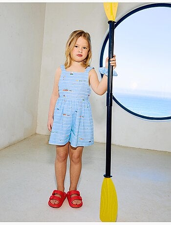 Combishort en coton avec imprimé Carolina Celas x Zippy