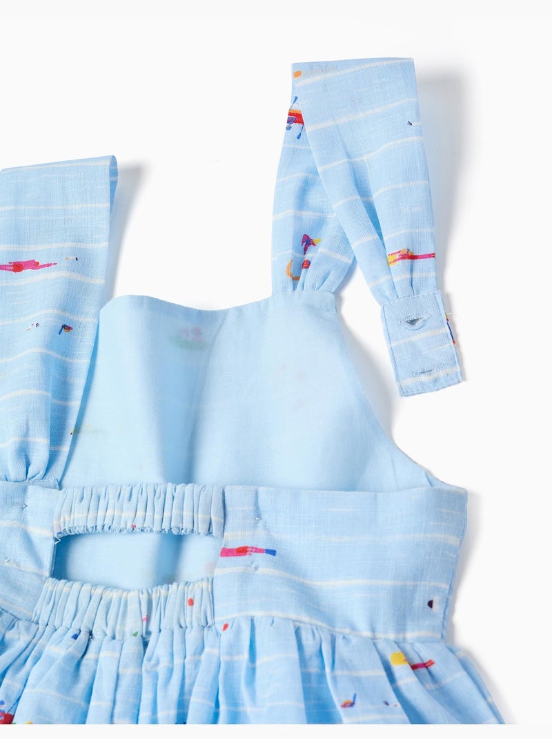 Combishort en coton avec imprimé Carolina Celas x Zippy Bleu clair - Kiabi