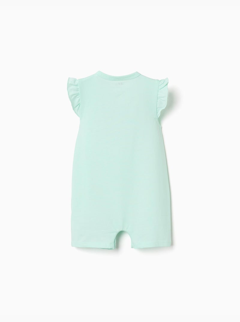 Combishort en coton avec imprimé cœur Bleu clair - Kiabi