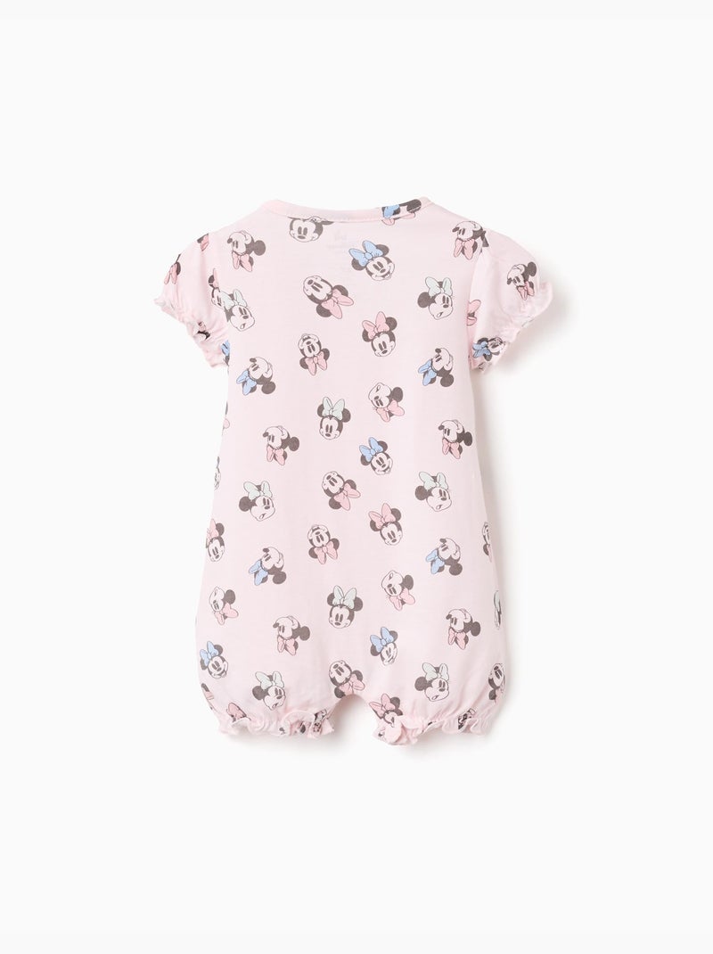 Combishort en coton avec motif Minnie Rose clair - Kiabi