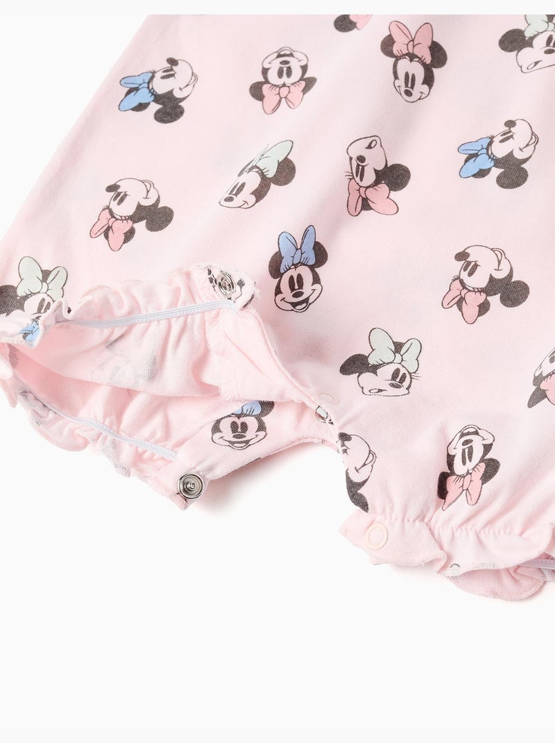 Combishort en coton avec motif Minnie Rose clair - Kiabi