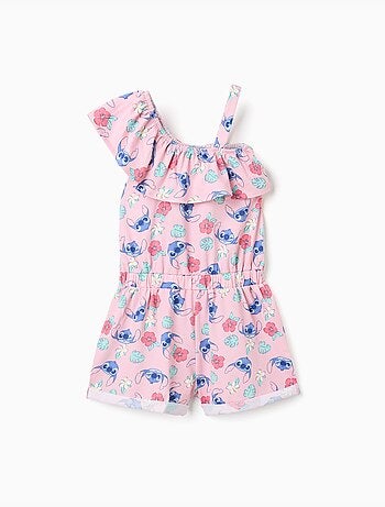Combishort en coton avec motif Stitch et volants