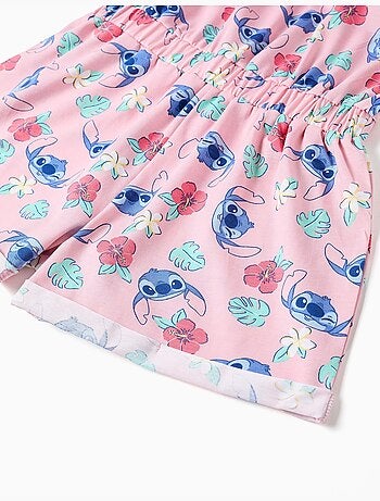 Combishort en coton avec motif Stitch et volants