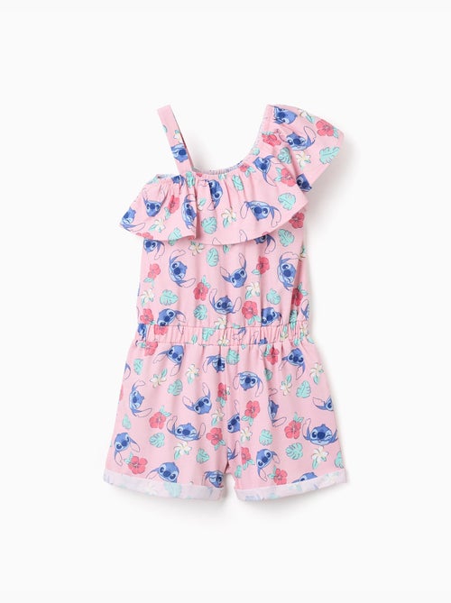 Combishort en coton avec motif Stitch et volants - Kiabi