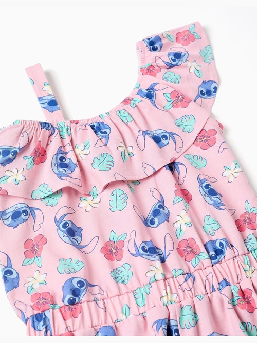 Combishort en coton avec motif Stitch et volants - Kiabi