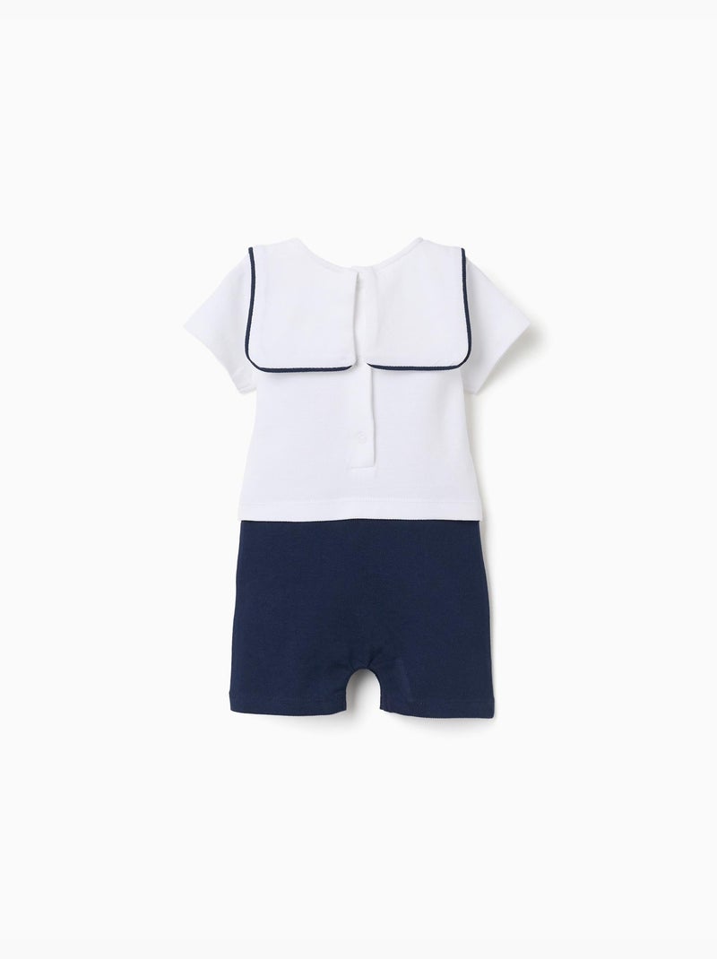 Combishort en coton piqué avec Mickey Bleu foncé - Kiabi