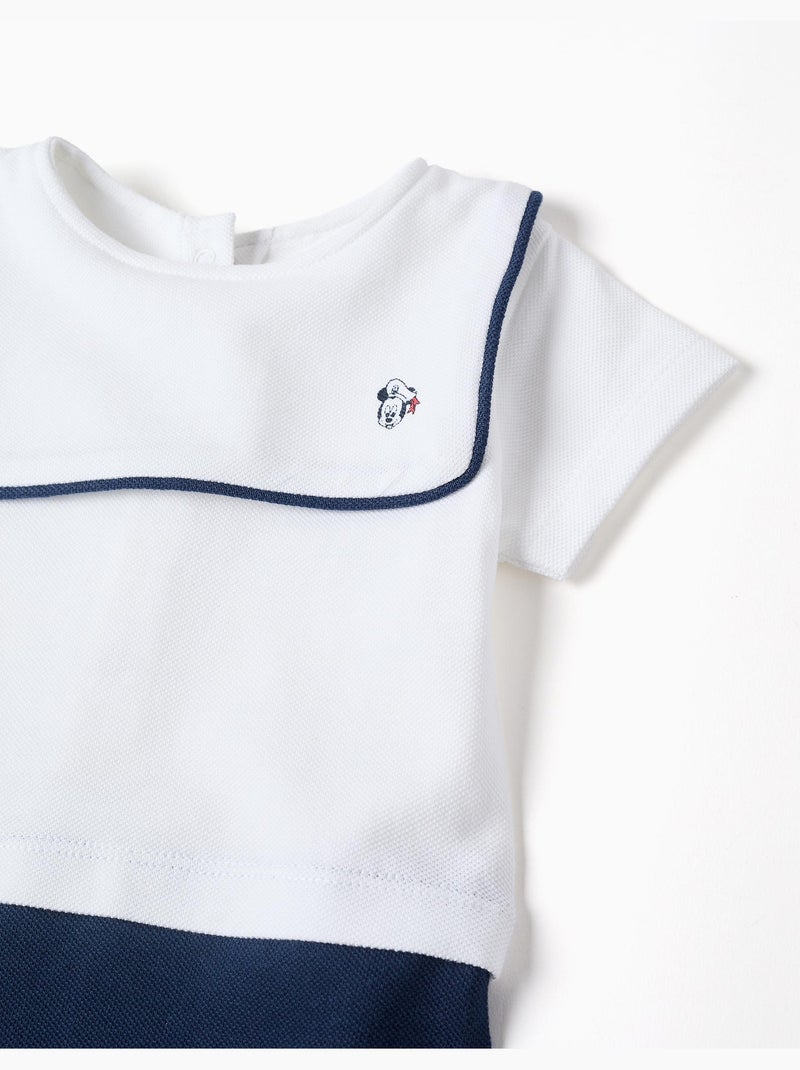 Combishort en coton piqué avec Mickey Bleu foncé - Kiabi