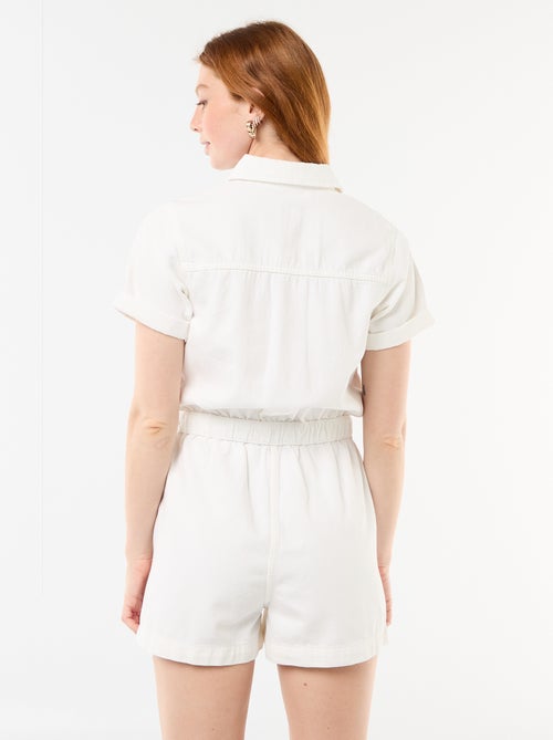 Combishort en denim - Kiabi