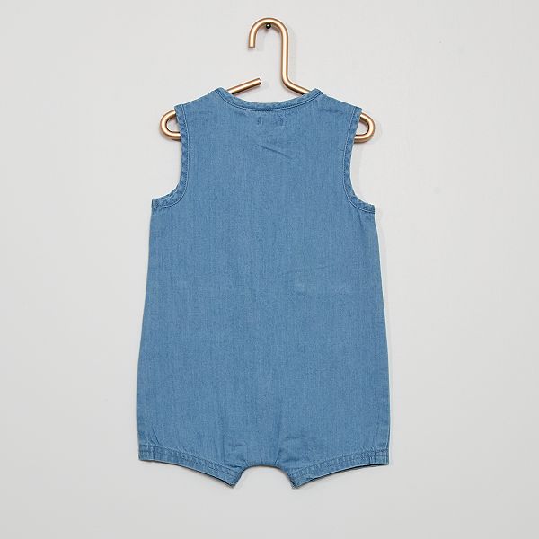 Combishort En Denim Bebe Garcon Bleu Kiabi 3 00