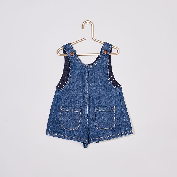 Combishort En Denim Eco Concue Bebe Fille Denim Kiabi 6 00