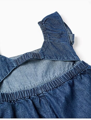 Combishort en jean avec manches à volants