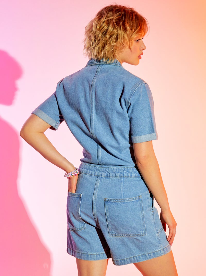 Combishort en jean Bleu - Kiabi