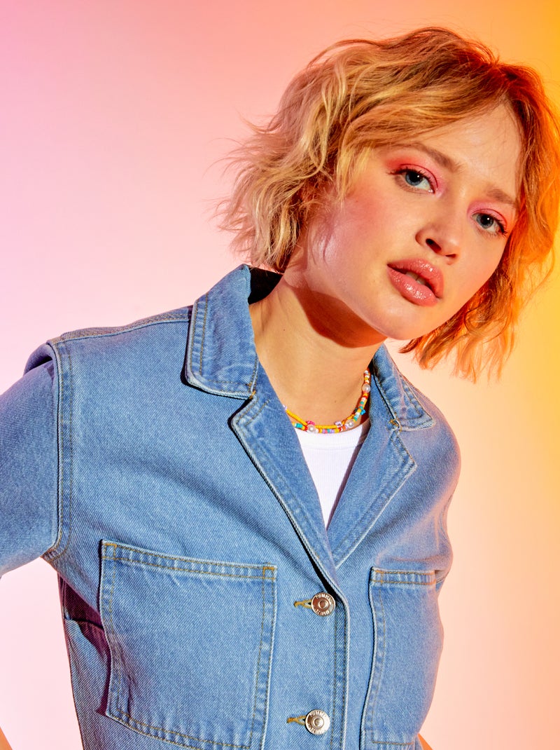 Combishort en jean Bleu - Kiabi