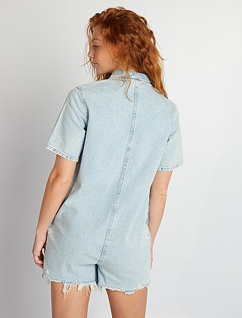 Combishort En Jean Zara Taille S Bleu - Occasion Très Bon état Impeccable