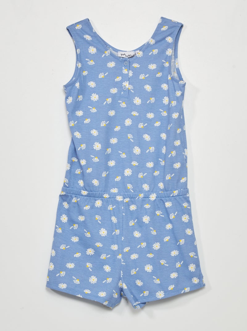 Combishort en jersey bleu - Kiabi