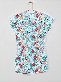 Combishort en jersey imprimé fleurs - Kiabi