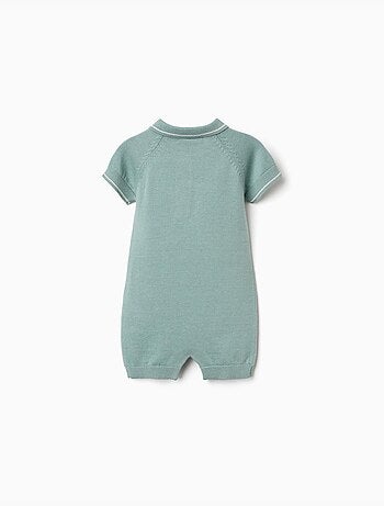Combishort en maille à rayures