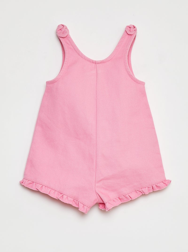 Combishort en twill rose - Kiabi