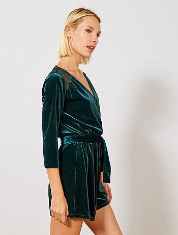 Combishort en velours - Kiabi