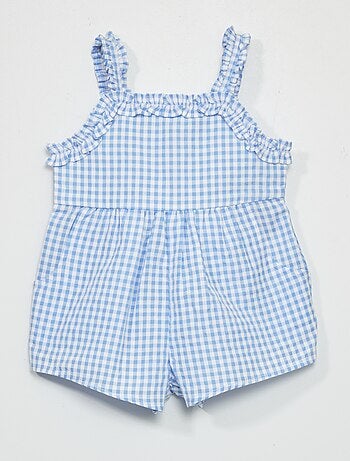 Combishort en voile de coton 'vichy' - Kiabi