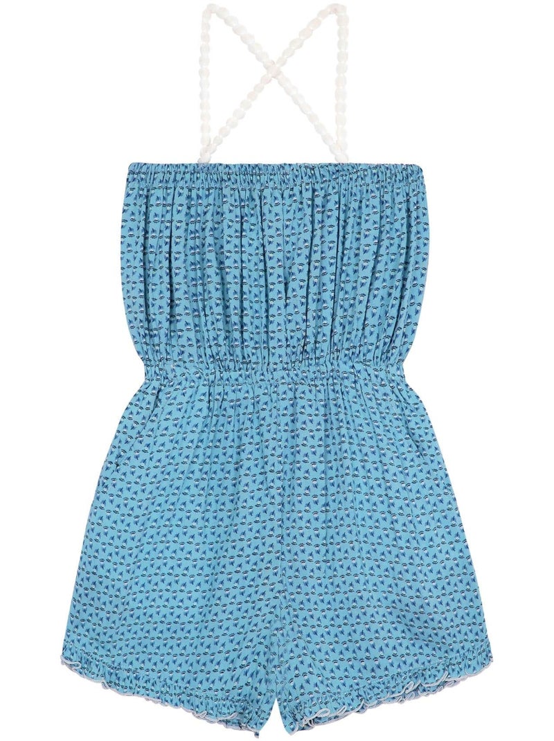Combishort Été  Fleuri   Effet Soie  ATHENA - La Faute à Voltaire Bleu Vert - Kiabi