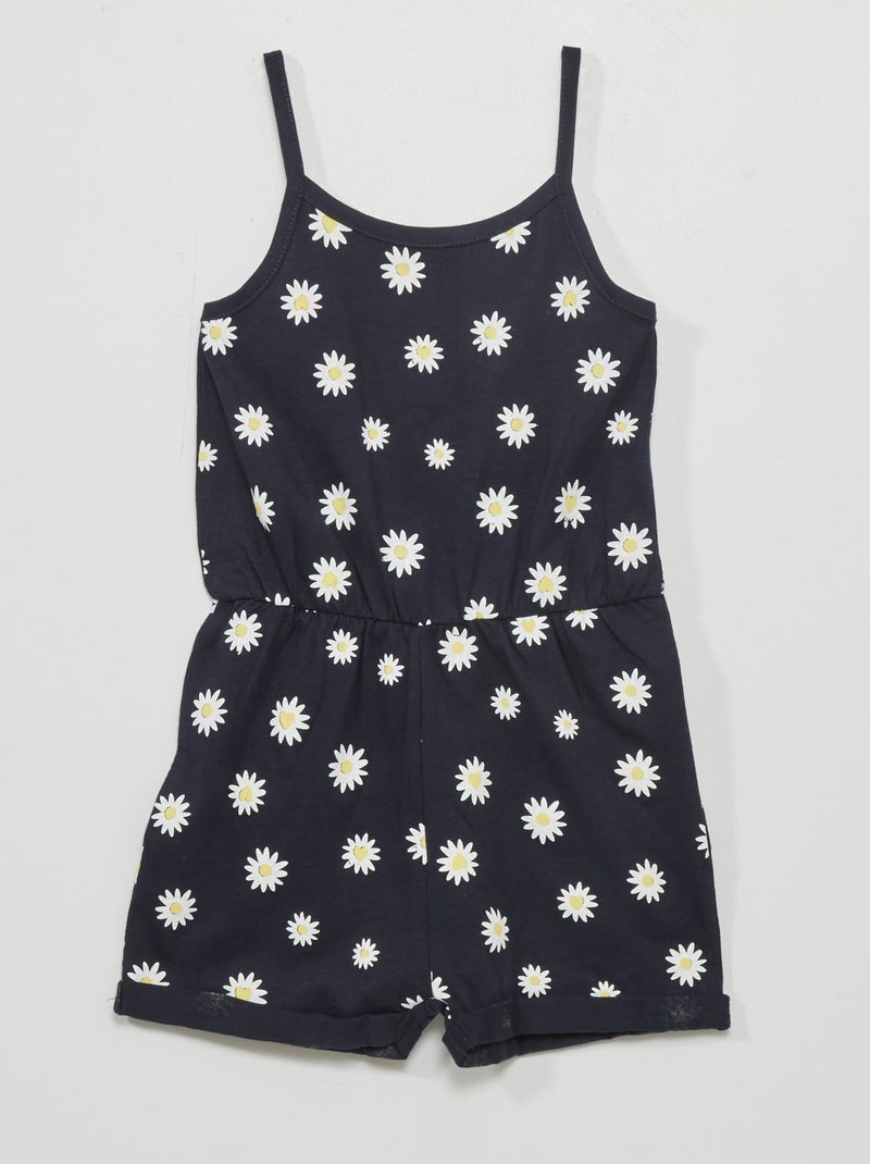 Combishort fleurie bleu marine - Kiabi