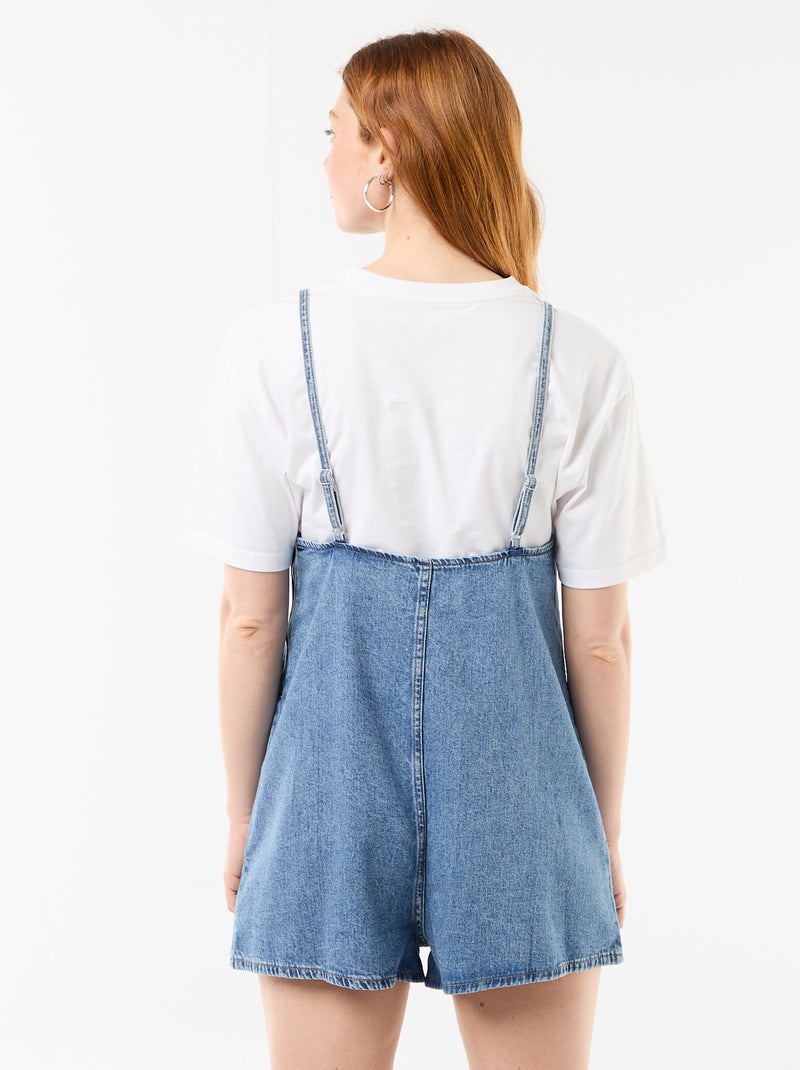 Combishort forme salopette Bleu - Kiabi