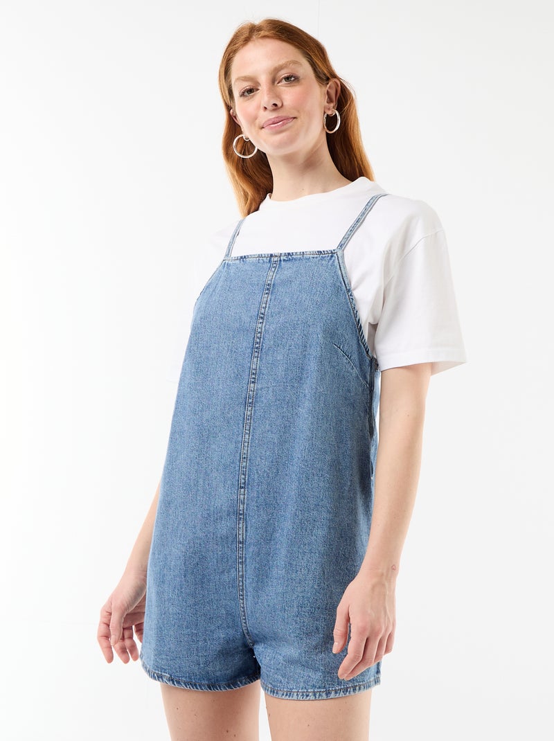 Combishort forme salopette Bleu - Kiabi