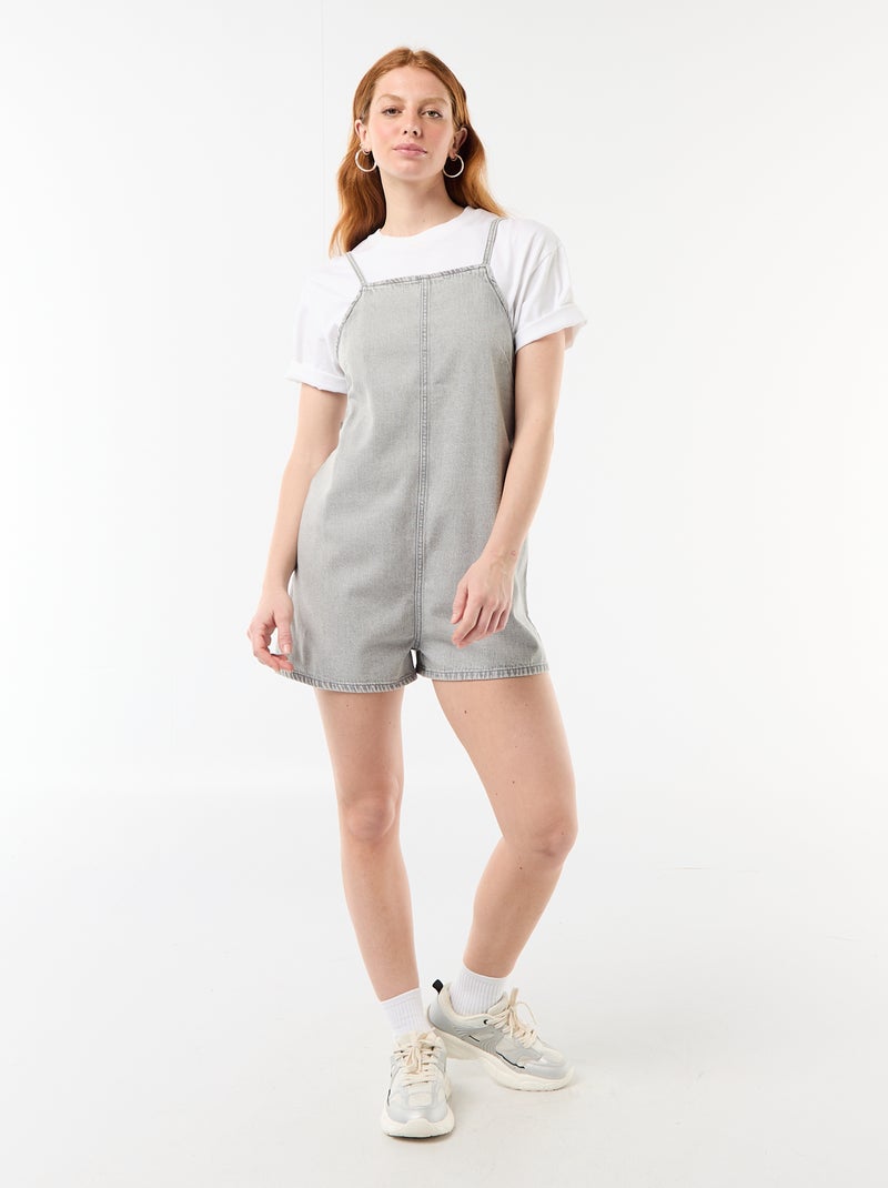 Combishort forme salopette Gris - Kiabi
