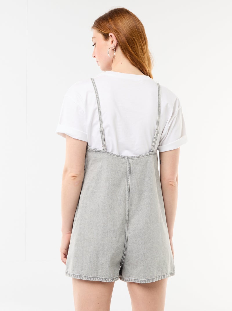 Combishort forme salopette Gris - Kiabi