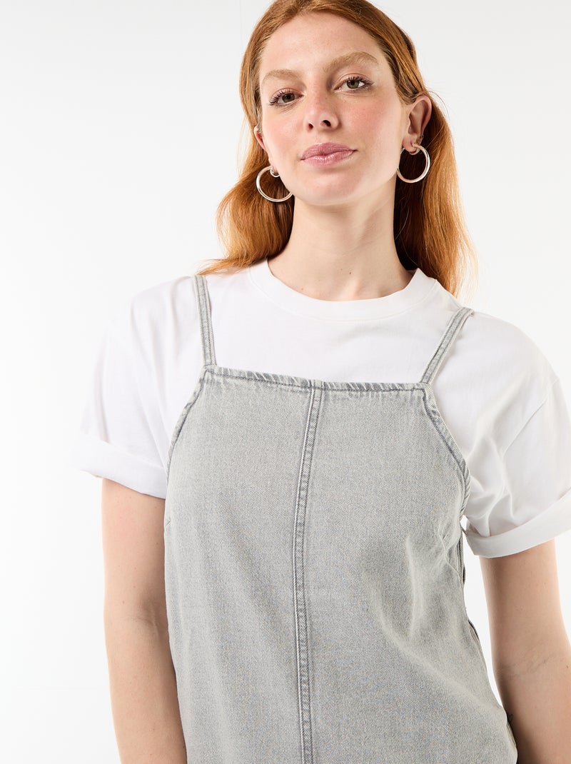 Combishort forme salopette Gris - Kiabi