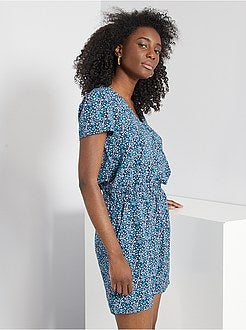 Combishort imprimé 'fleurs' - Kiabi