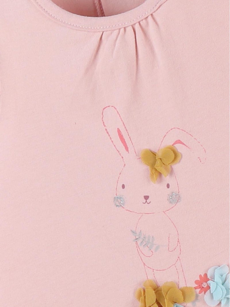 Combishort lapin en jersey, Noukie's Rose - Kiabi