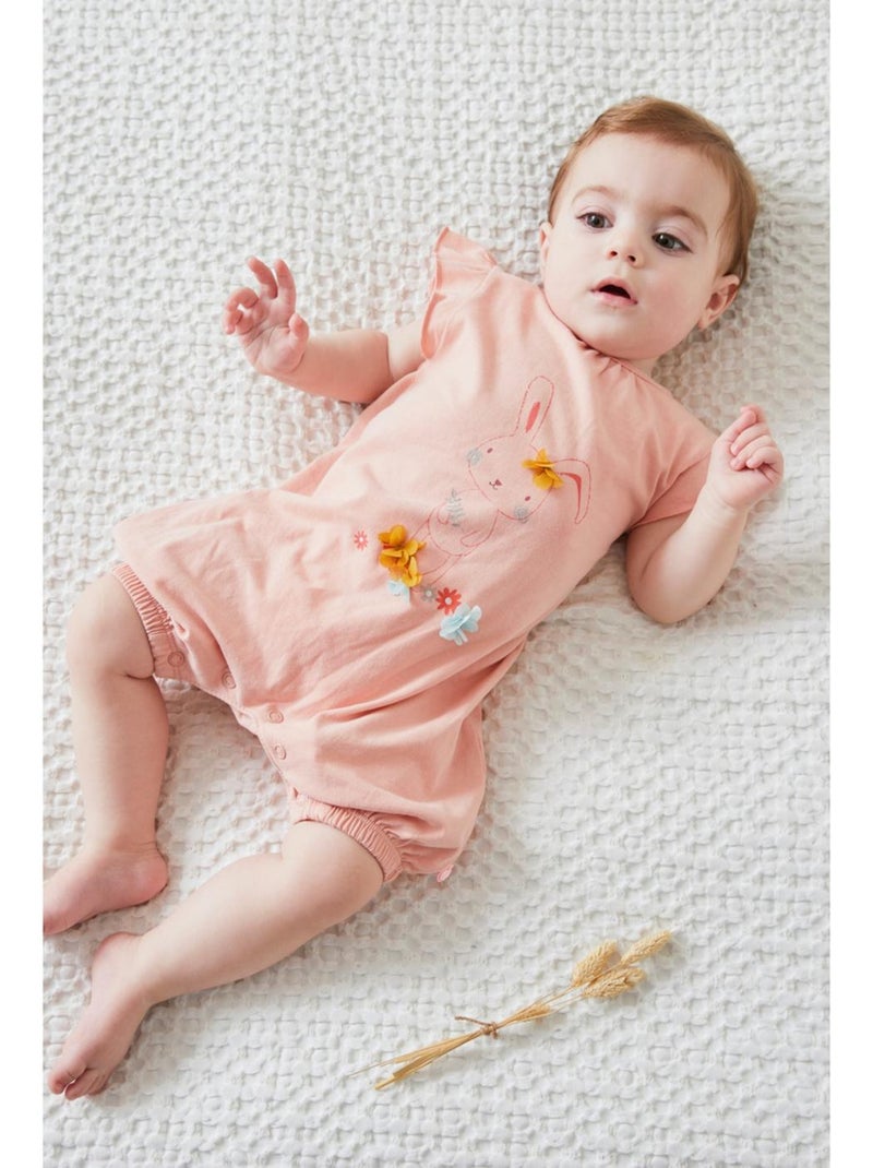 Combishort lapin en jersey, Noukie's Rose - Kiabi