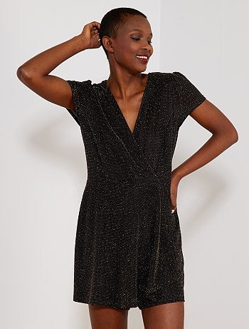 Combishort pailleté maille stretch - Kiabi