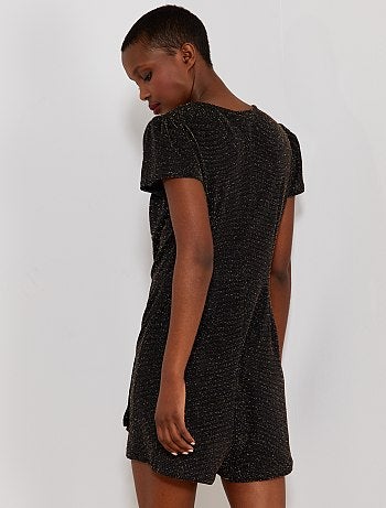Combishort pailleté maille stretch - Kiabi