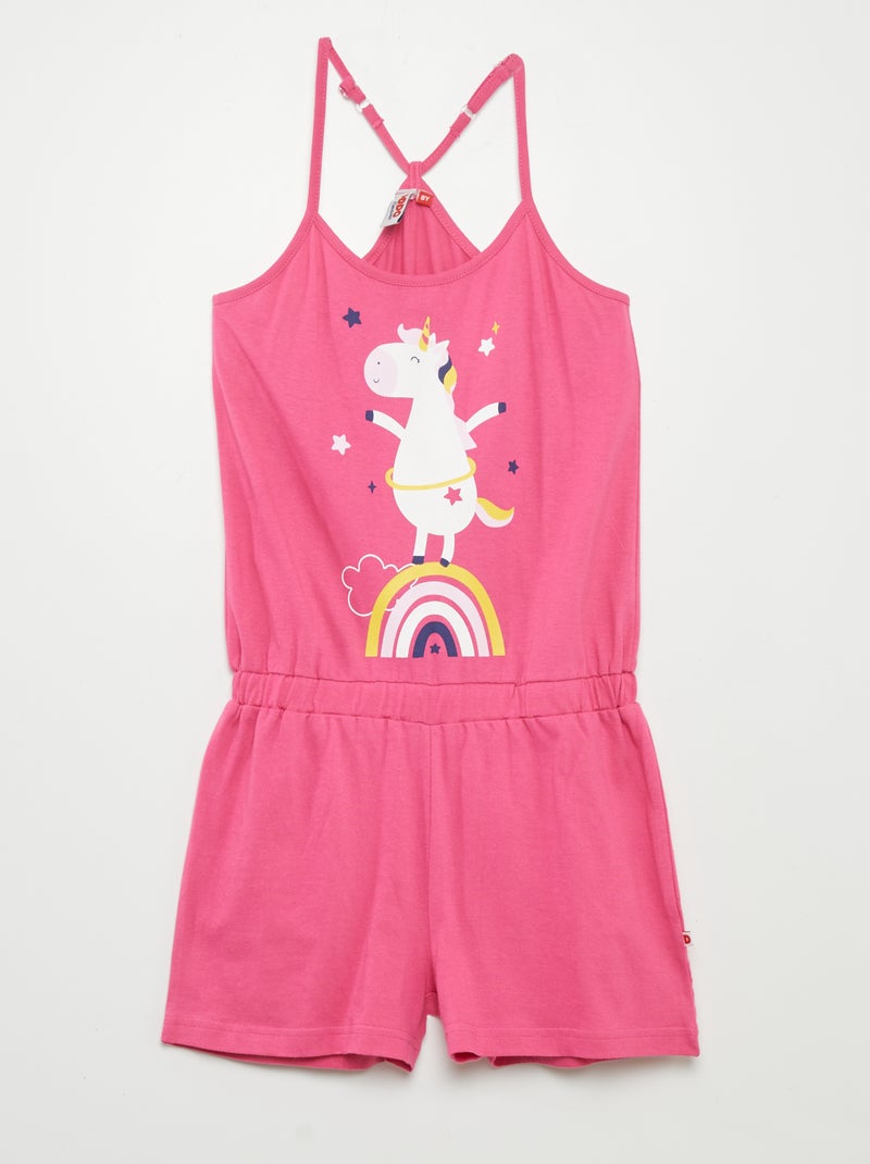 Combishort pyjama 'licorne' Rose - Kiabi