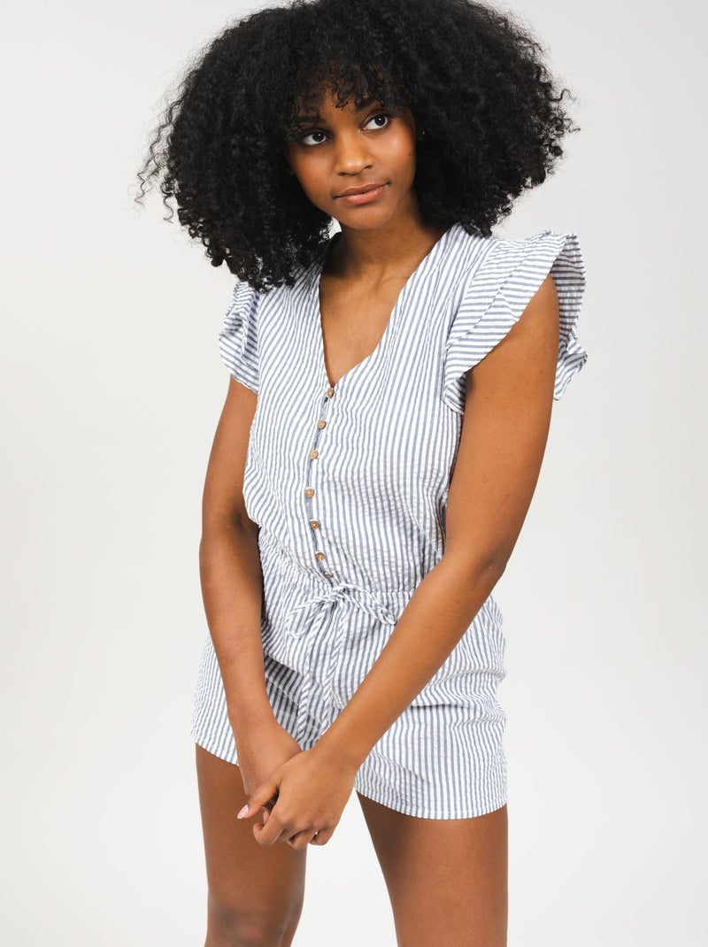 Combishort rayée 'Deeluxe' Bleu - Kiabi