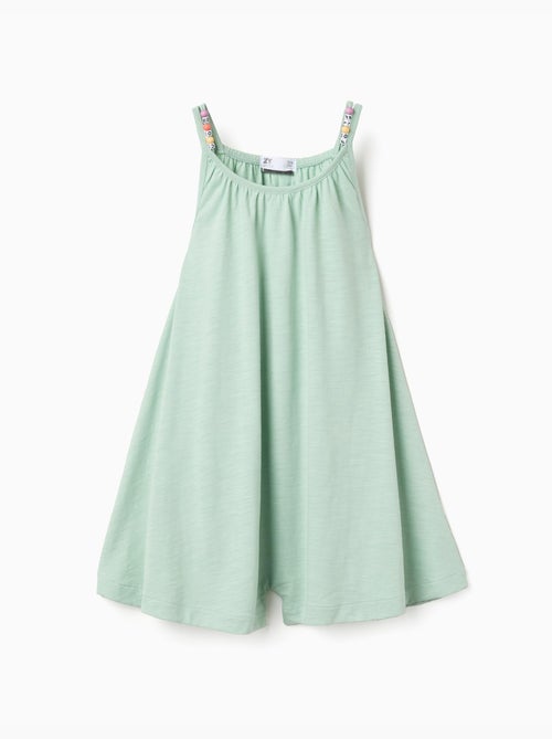 Combishort sans manches en coton à jambe large - Kiabi