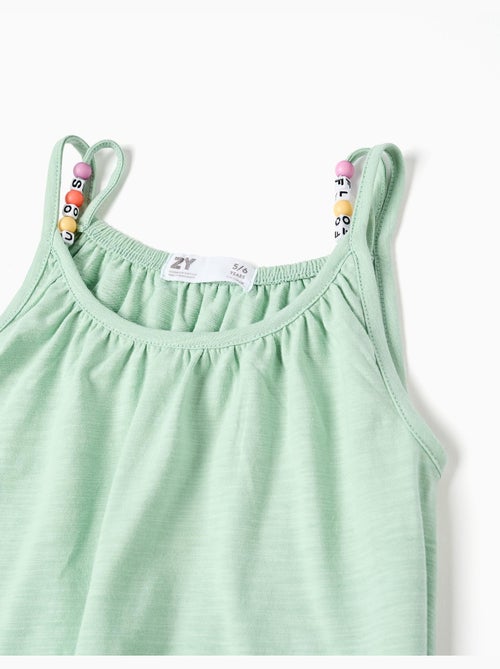Combishort sans manches en coton à jambe large - Kiabi