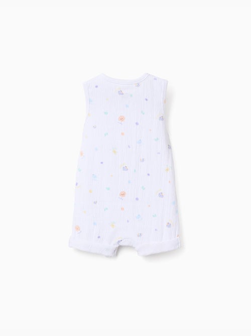 Combishort sans manches en coton avec motif coquillage - Kiabi