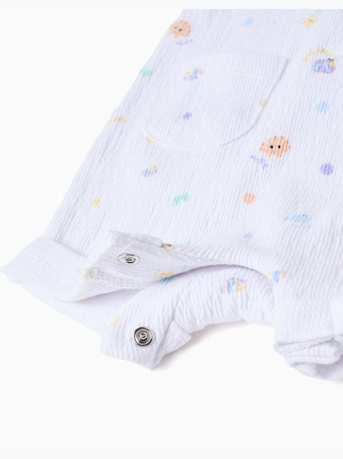 Combishort sans manches en coton avec motif coquillage - Kiabi