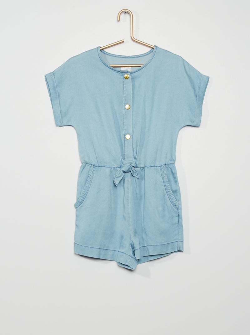 Combishort satinée bleu - Kiabi