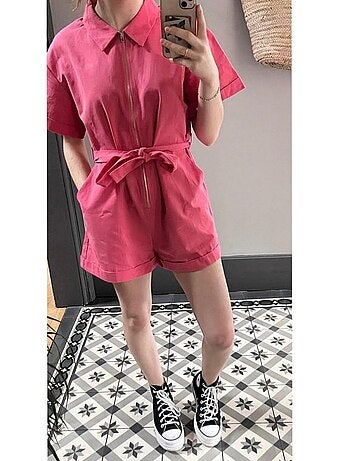 Combishort uni rose