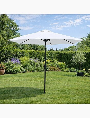 COME - Parasol circulaire 2.5 x 2.5 droit écru en aluminium